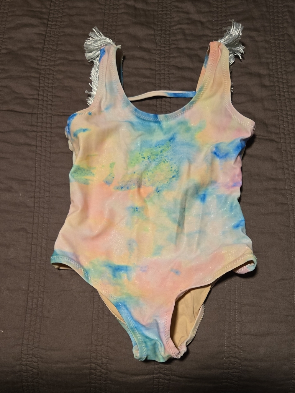 Pastel Tie-Dye Kids One-Piece Swimsuit — Multicolor